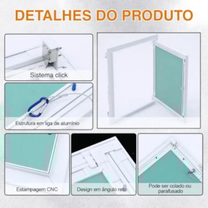 ALÇAPÃO P/FORRO GESSO/DRYWALL C/ TAMPA E CLICK–600X600MM BPW  COM 1 PC