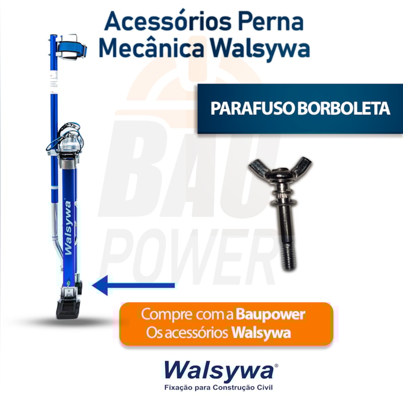 Parafuso Borboleta Perna Mecânica Com 1 Un Baupower