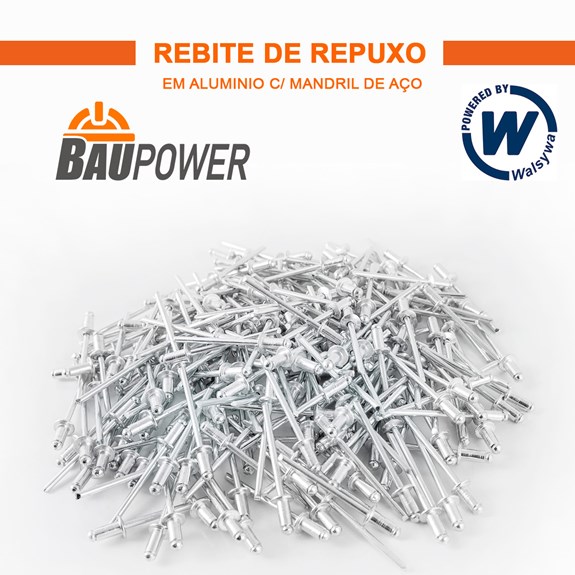 Rebite Repuxo Preto 4,0 X 12 Aluminio - Loja Brafer